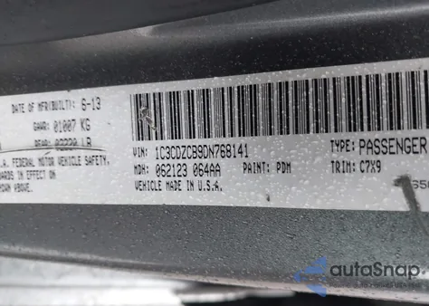 2013 Dodge Avenger Sxt from USA, damaged, VIN 1C3CDZCB9DN768141